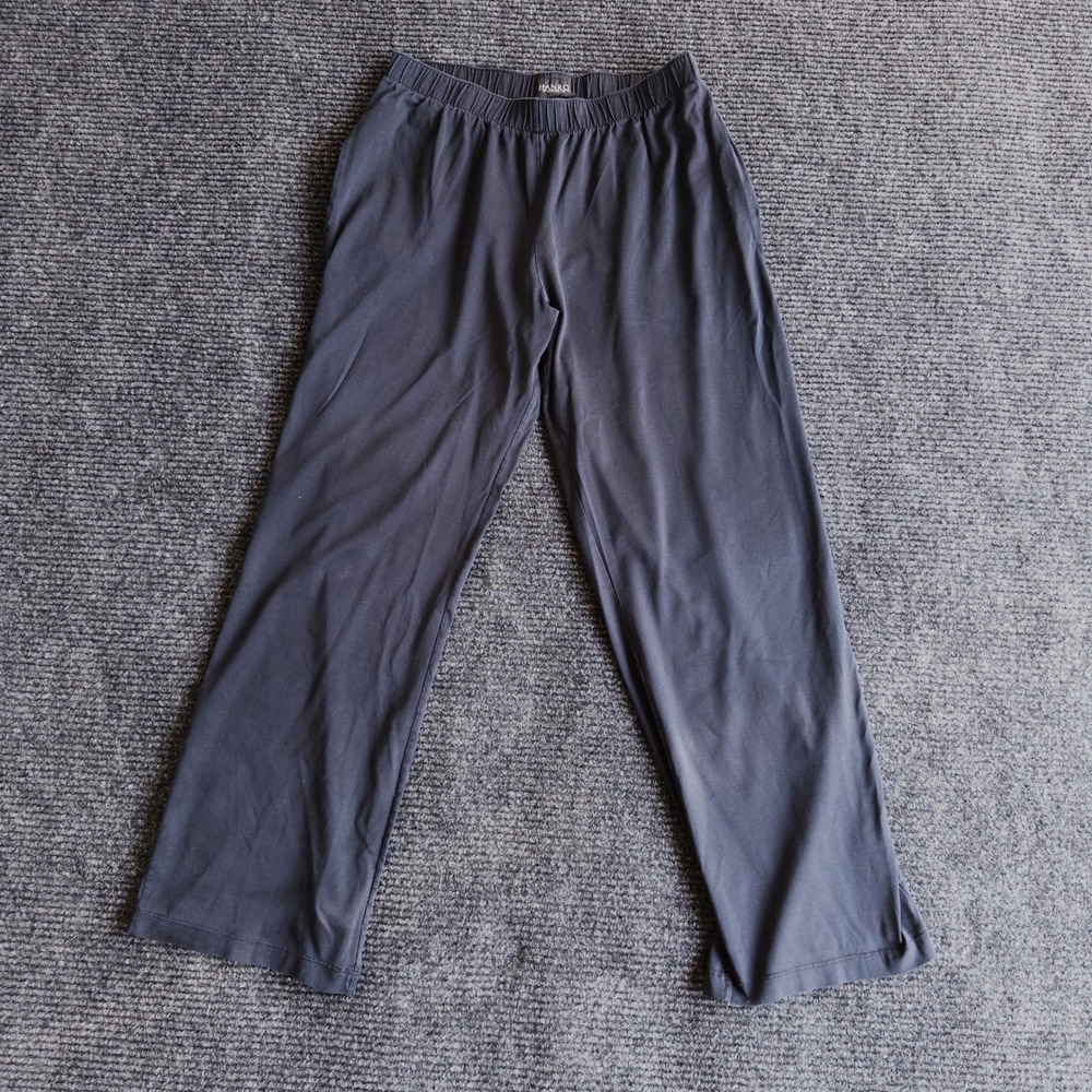 HANRO Lounge Pants Women's M Black Pull On Straight Leg Portugal Switzerland